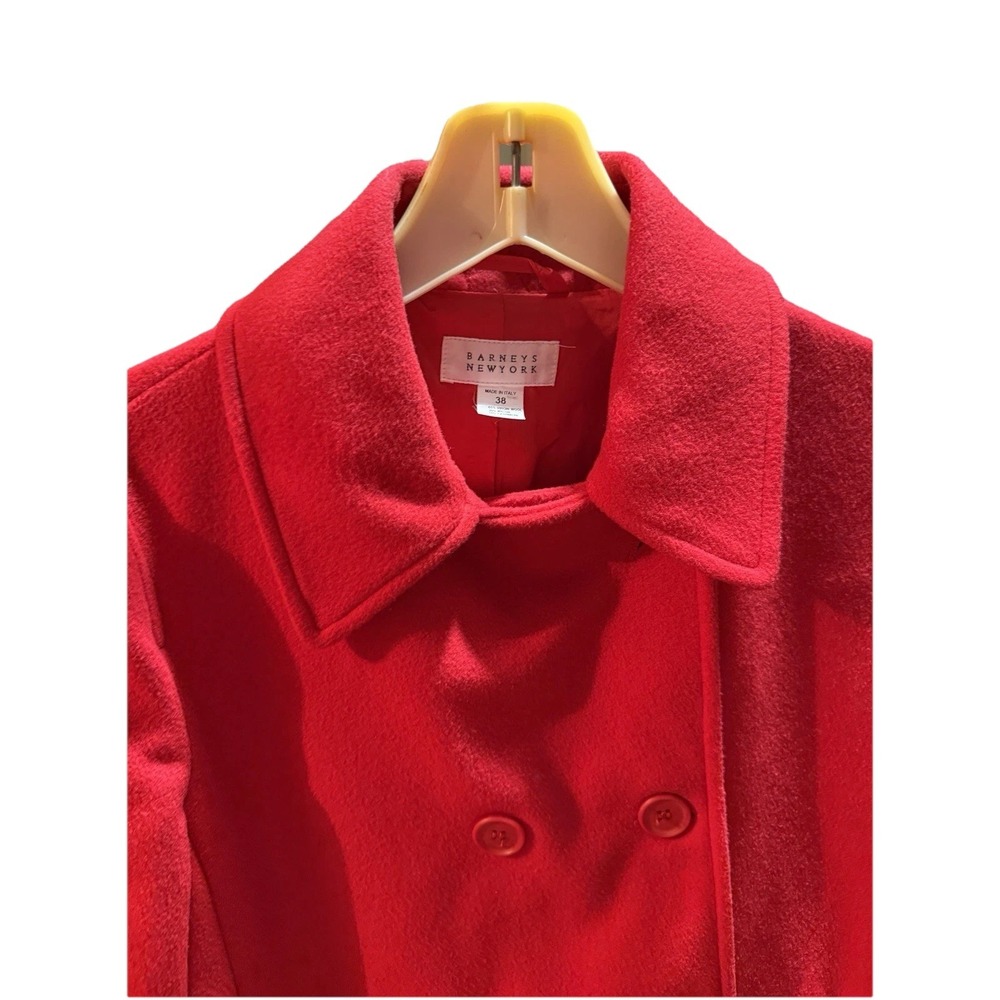 Barneys New York Luxury Red Wool Cashmere Peacoat Size 38 Made in Italy - Picture 6 of 9